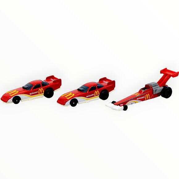 McDonald's Hot Wheels Mattel Race Cars Dragster 1:64 Vintage 1993 [Lot of 3] - Picture 1 of 9